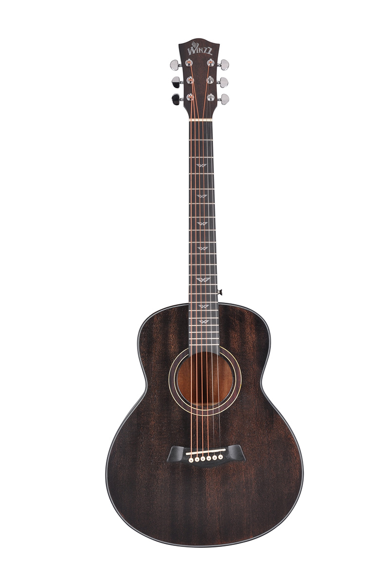 36'' Dark Brown High Density Manmade Wood Travel Acoustic Guitar