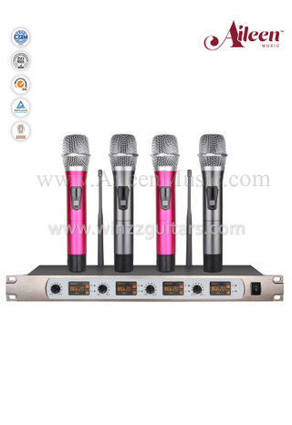 Four Channel Receiver Handheld FM UHF MIC Wireless Microphone (AL-SE2014)