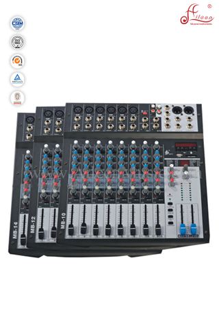 Hot Sale 3-band EQ CLIP LED 10 Channles Mixer Professional Mixing Console (AMS-B10EFF)