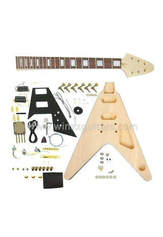 Flying V Style Unfinished DIY electric guitar kits (EGH600-W)