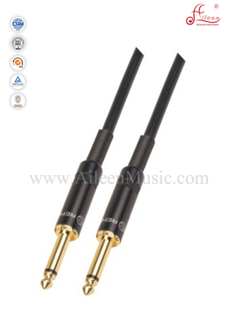 1/4"TS 6mm PVC Black Instrument Spiral Guitar Cable (AL-G022)